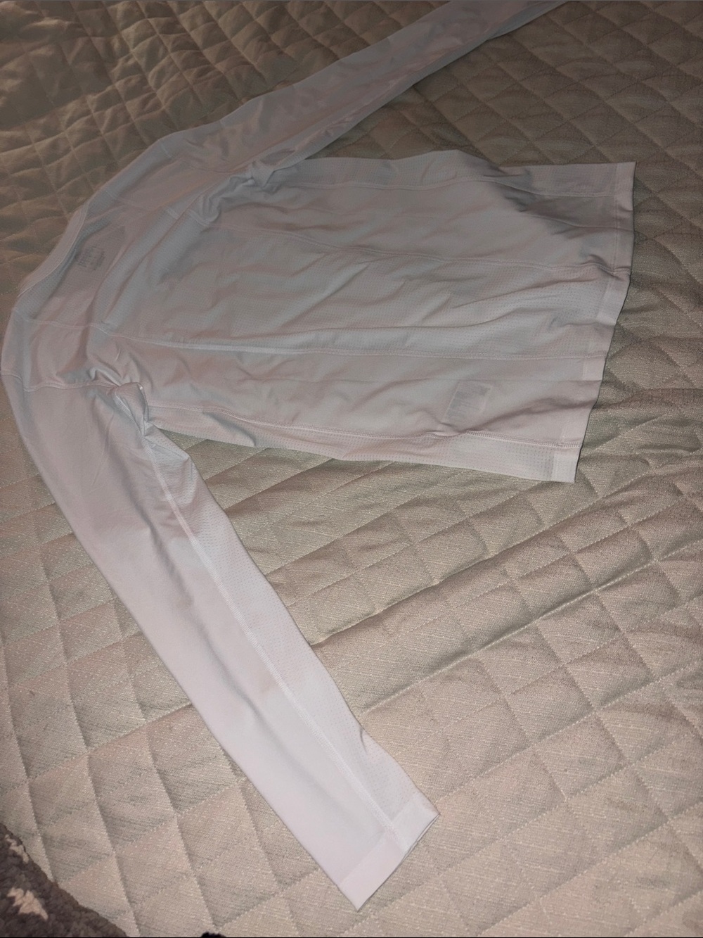 Adidas TECHFIT/PRIMEGREEN Athletic Performance White Long Sleeve Shirt - Picture 5 of 7